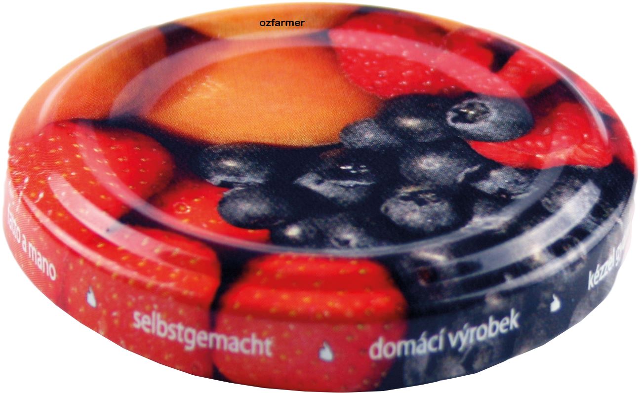 50 x 48mm TWIST TOP Lids with Fruit Pattern - Ballmason NZ