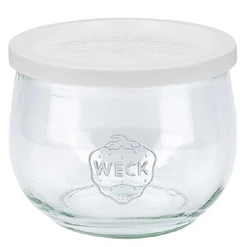 580ml WECK Tulip Jar with WHITE storage lid - Ballmason NZ