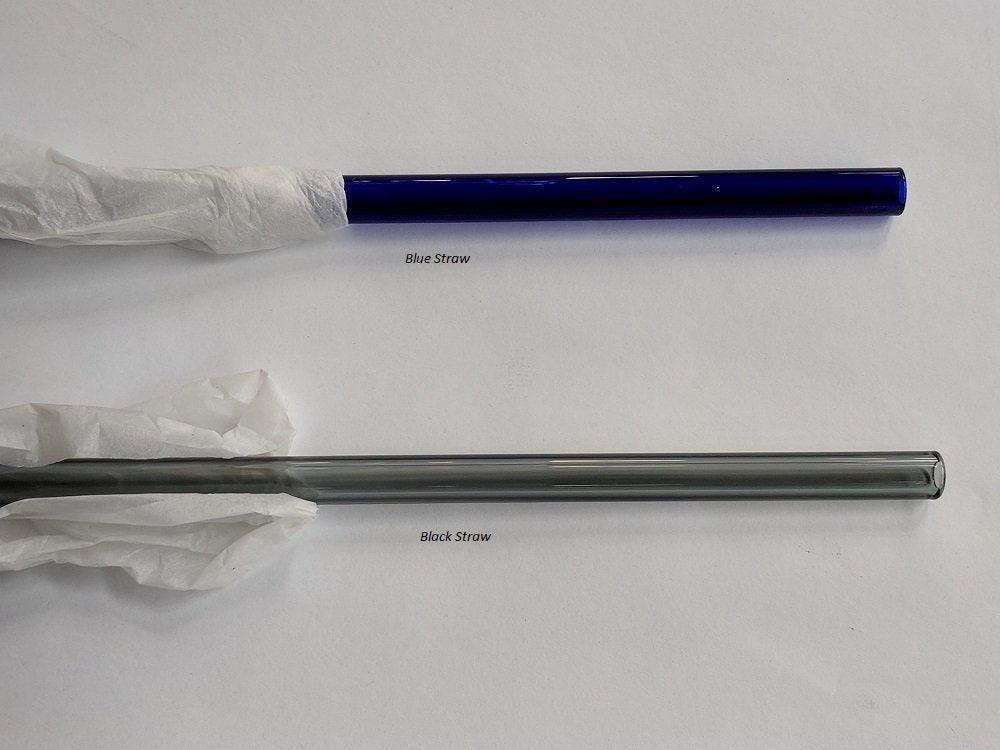 Bent Glass Drinking Straw 9mm - Blue - Ballmason NZ