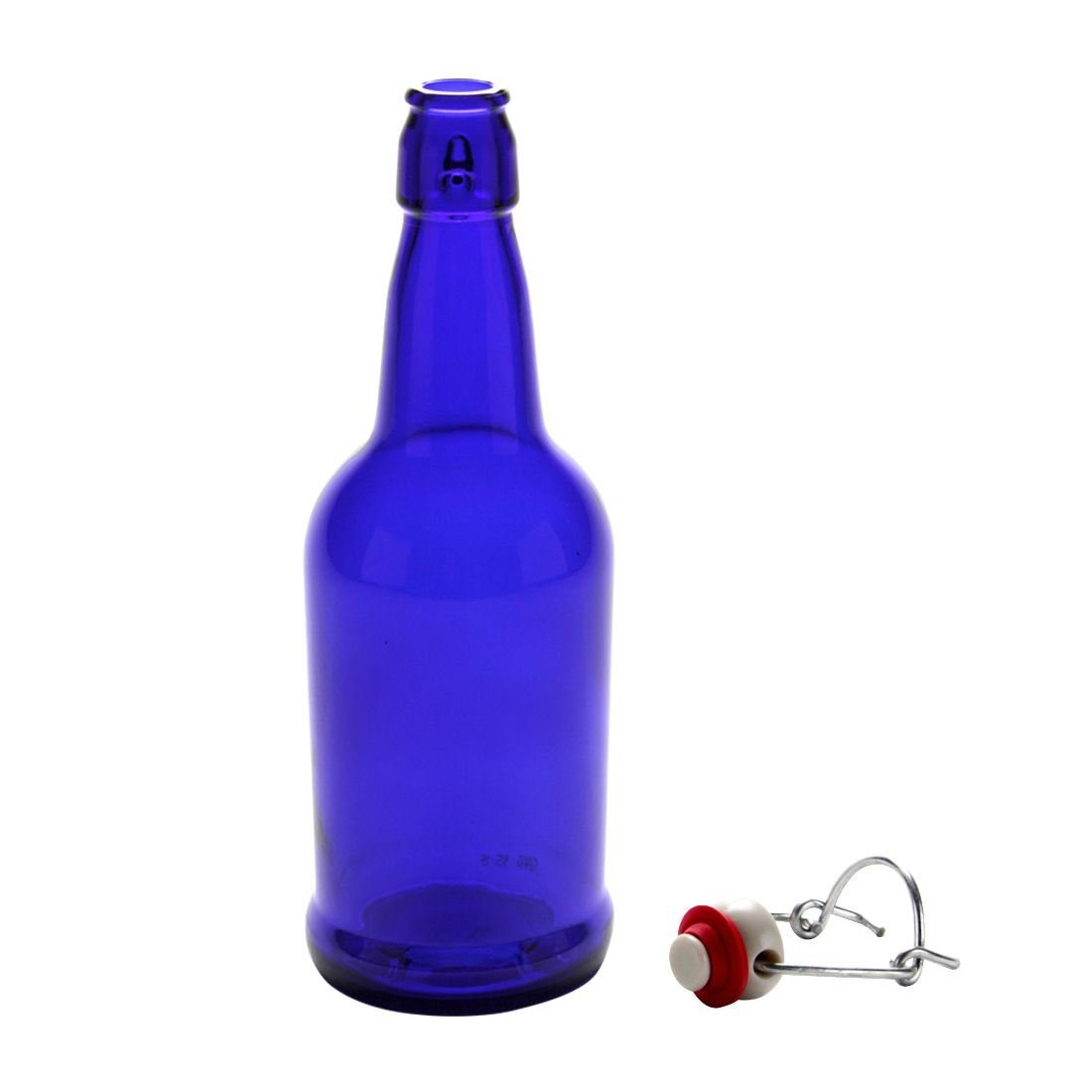 Box of 12 x Pint /16oz/ 475ml Cobalt Blue Flip Top Grolsch Style Beer Fermenting Bottle - Ballmason NZ