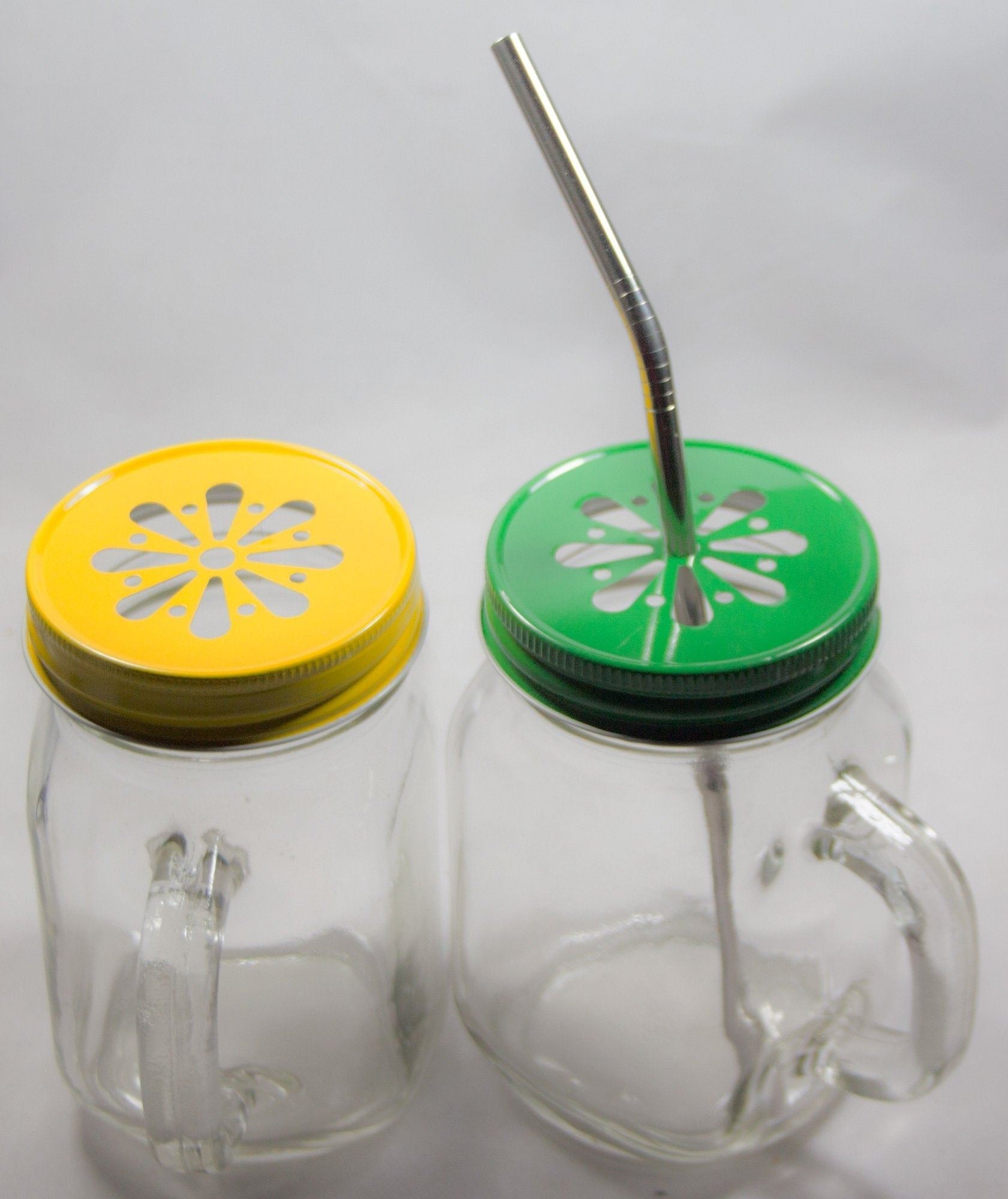 Ozi Green and Gold Special Box Of 6 Ozi Jars with 3 Yellow / 3 Green Lids - Ballmason NZ