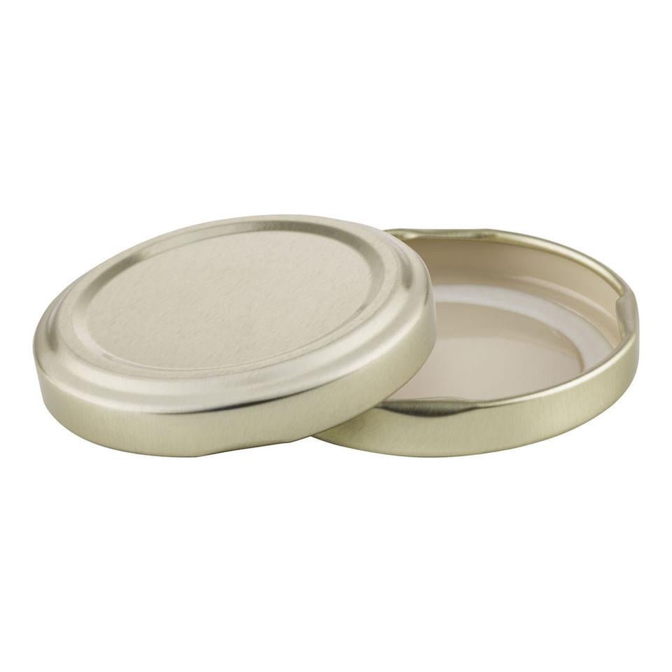 250ml Flint Glass Beveled Square Jar 53mm Twist Finish - Gold - Ballmason NZ