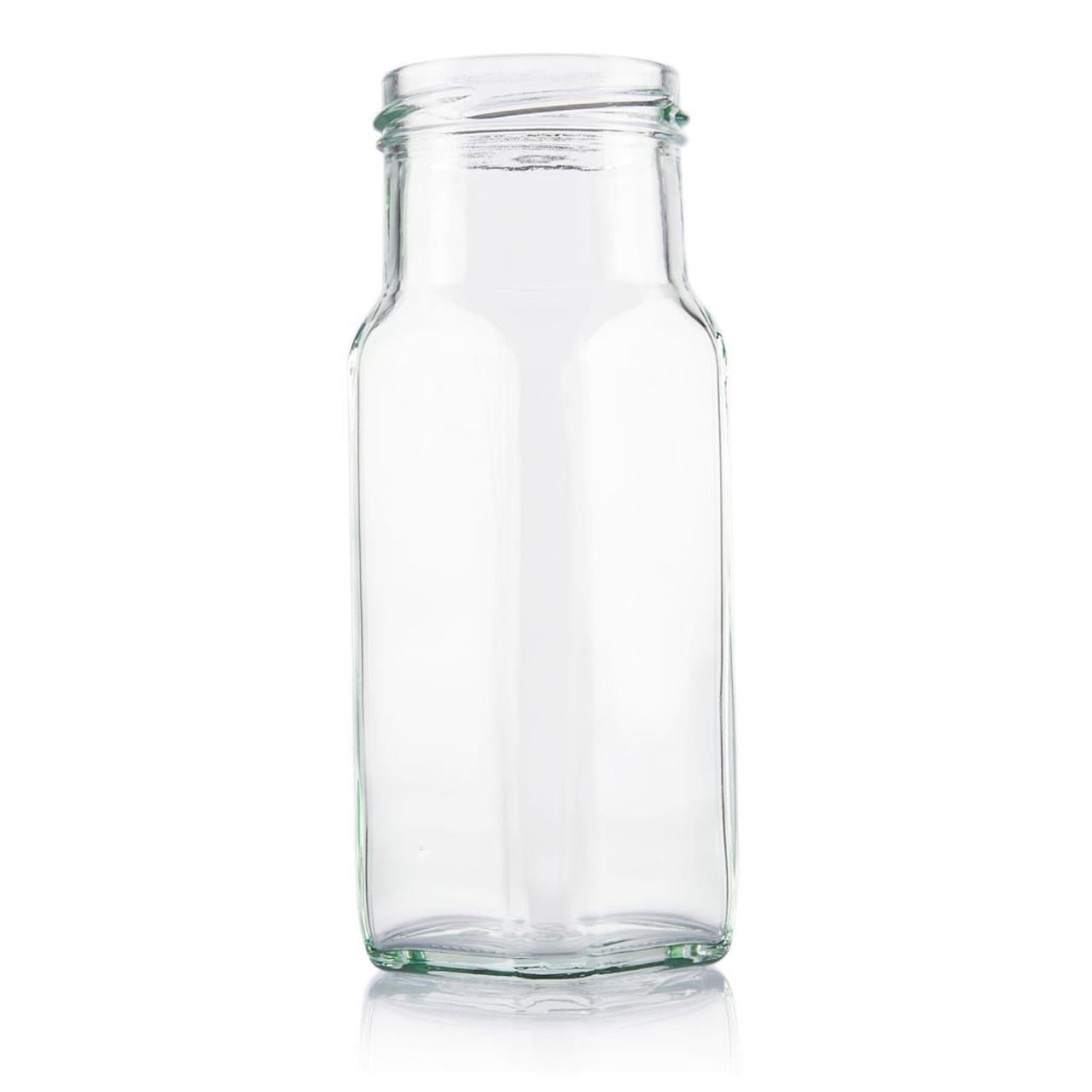 250ml Flint Glass Beveled Square Jar 53mm Twist Finish - Gold - Ballmason NZ