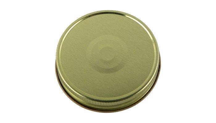 70mm SCREW TOP Lid with Hi - Heat Plastisol and safety button GOLD - Ballmason NZ