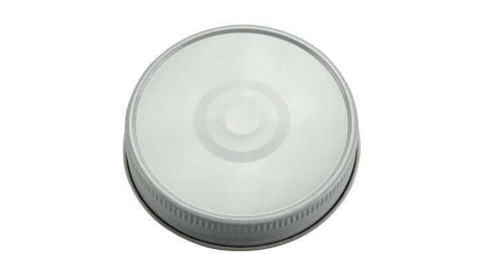 70mm SCREW TOP Lid with Hi - Heat Plastisol and safety button WHITE - Ballmason NZ